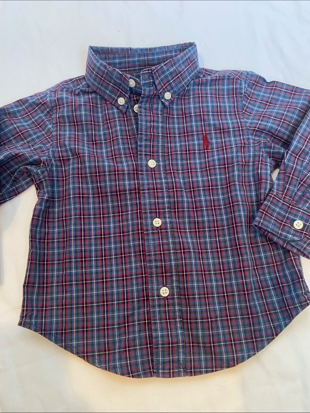 Ralph Lauren Navy & Red Plaid Button-Down Shirt